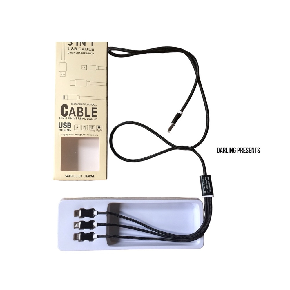 Universal USB 3 In 1 Multifunctional Cable Tech Color Black - Picture 3 of 8
